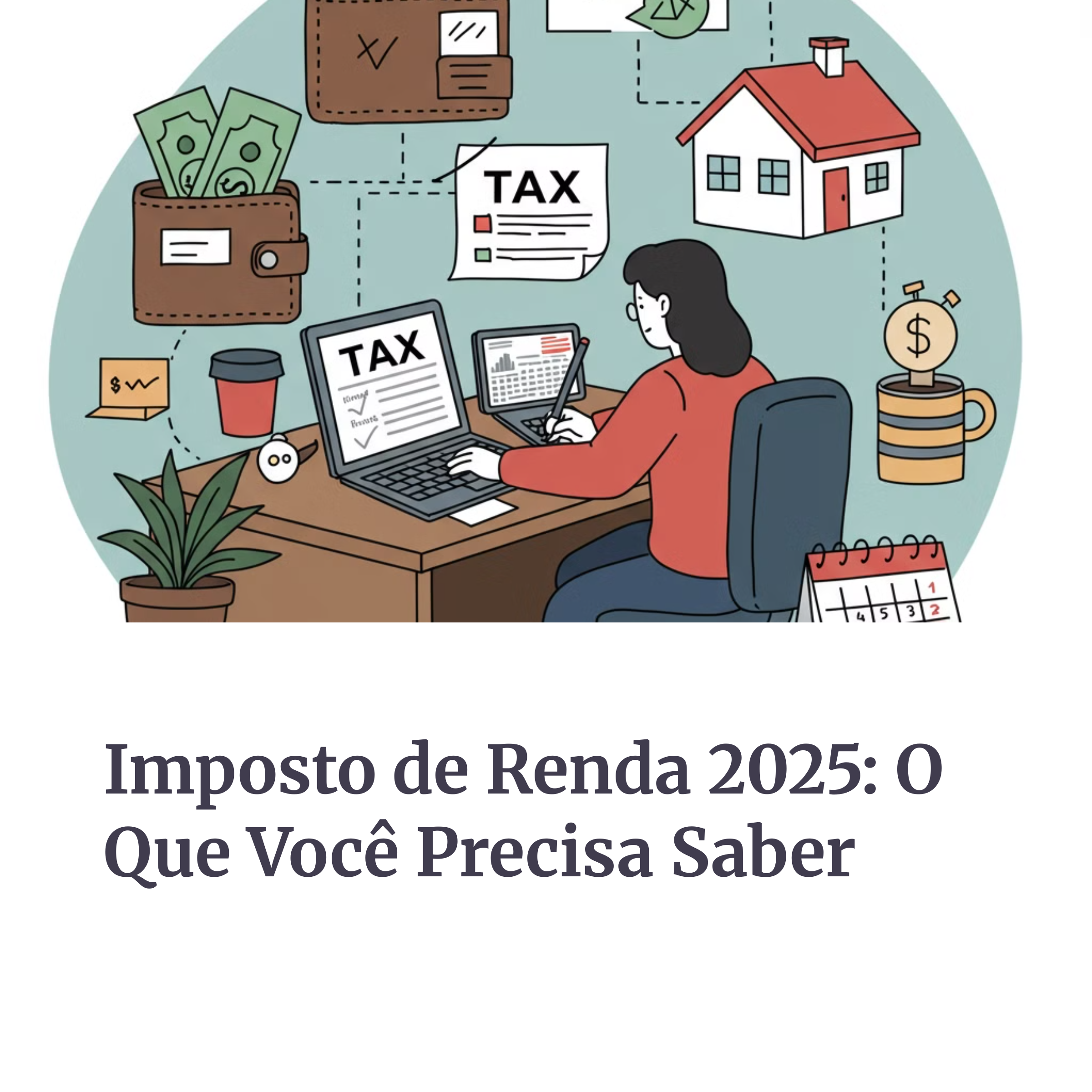 Pessoa declarando imposto de renda no computador