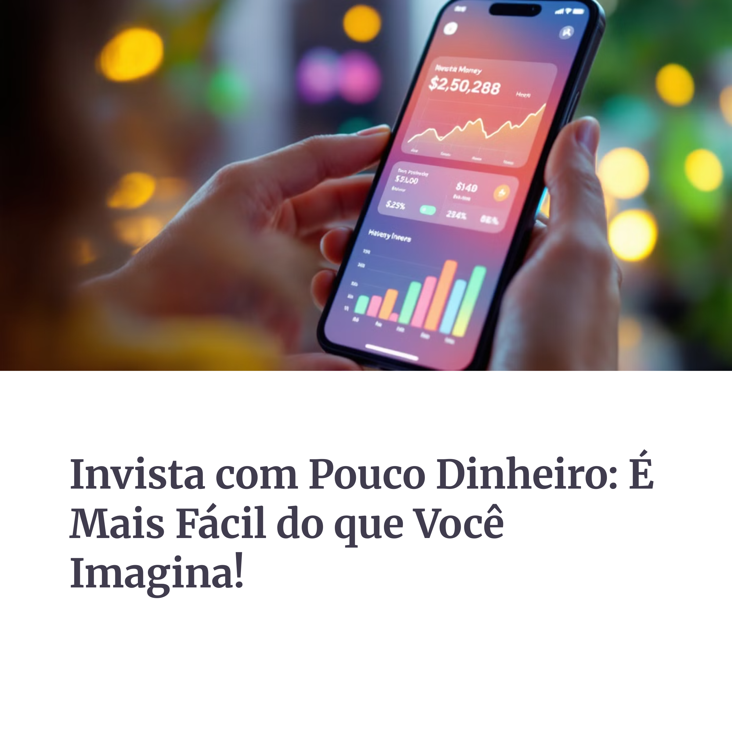 Aplicativo de investimentos com gráficos