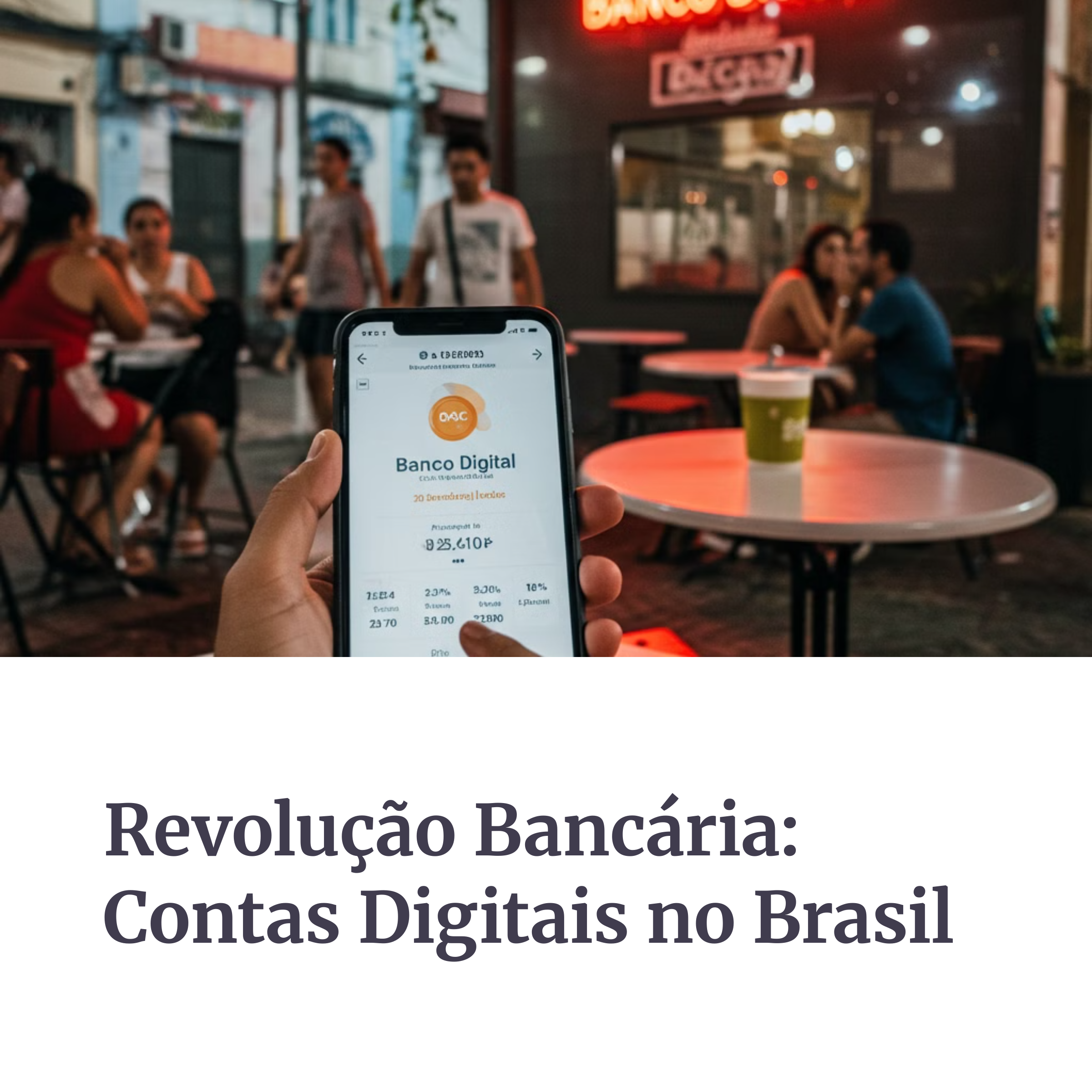 Aplicativo de banco digital na mão de uma pessoa