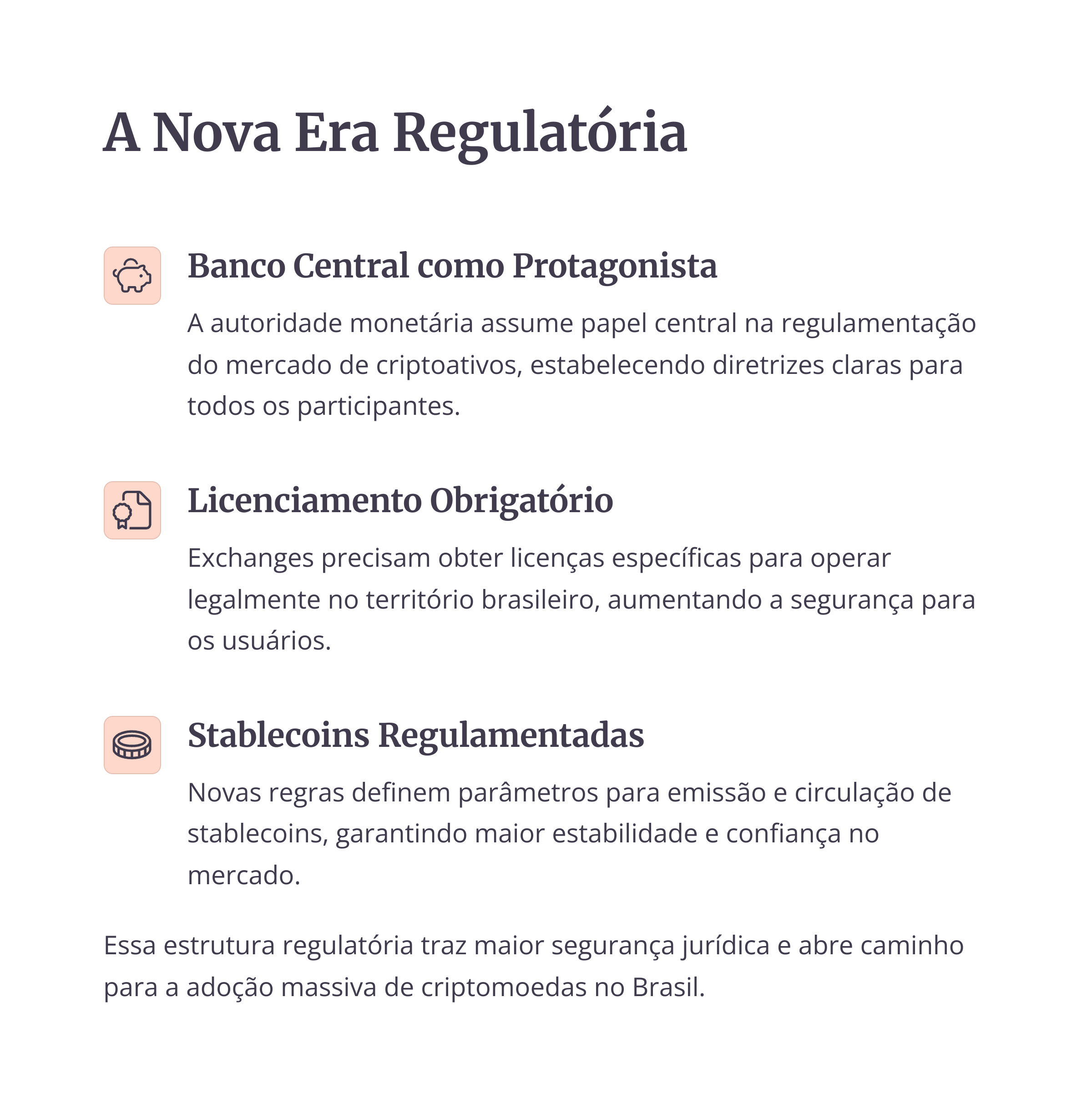Explicação sobre o papel do Banco Central e novas diretrizes para o mercado cripto