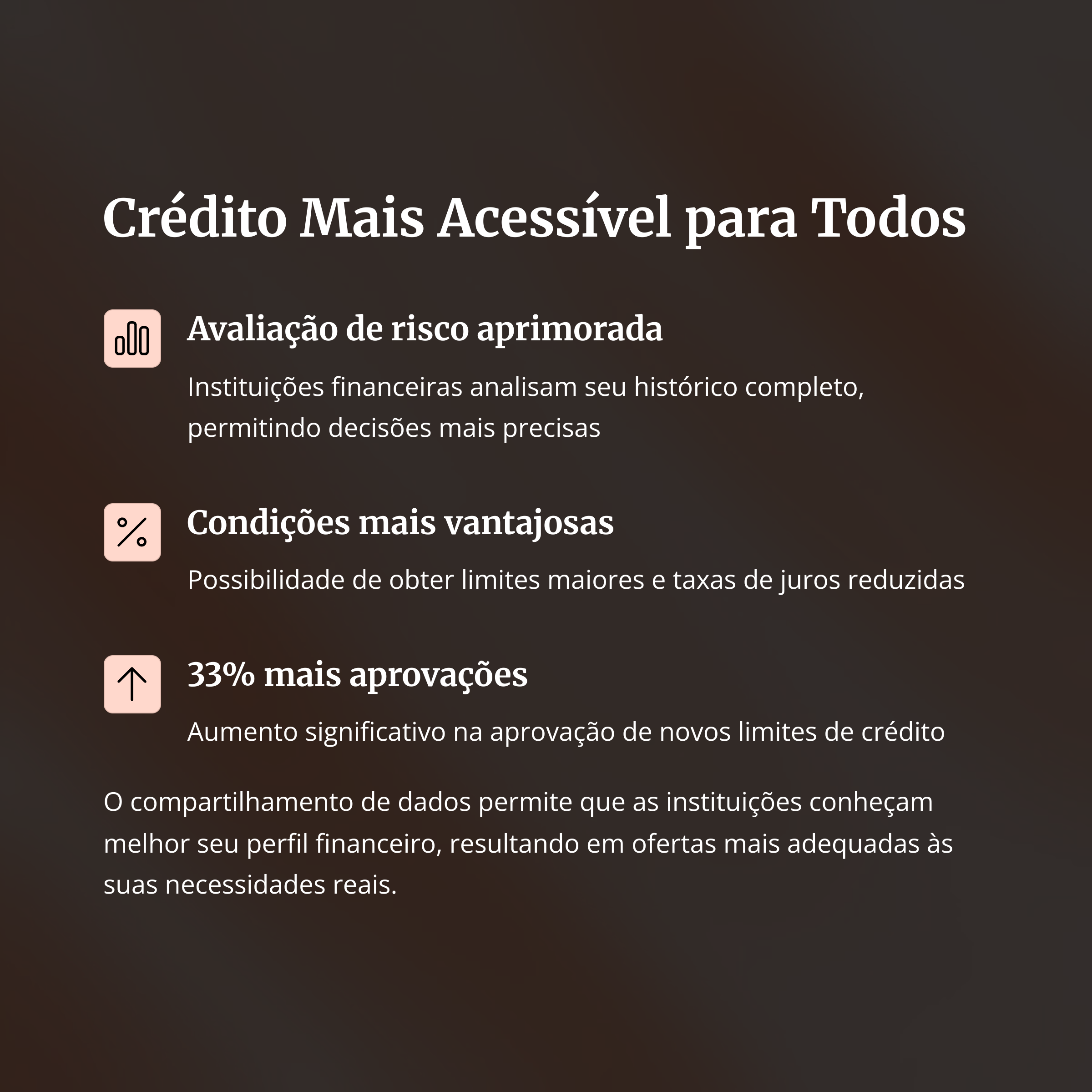 Benefícios de crédito com Open Finance