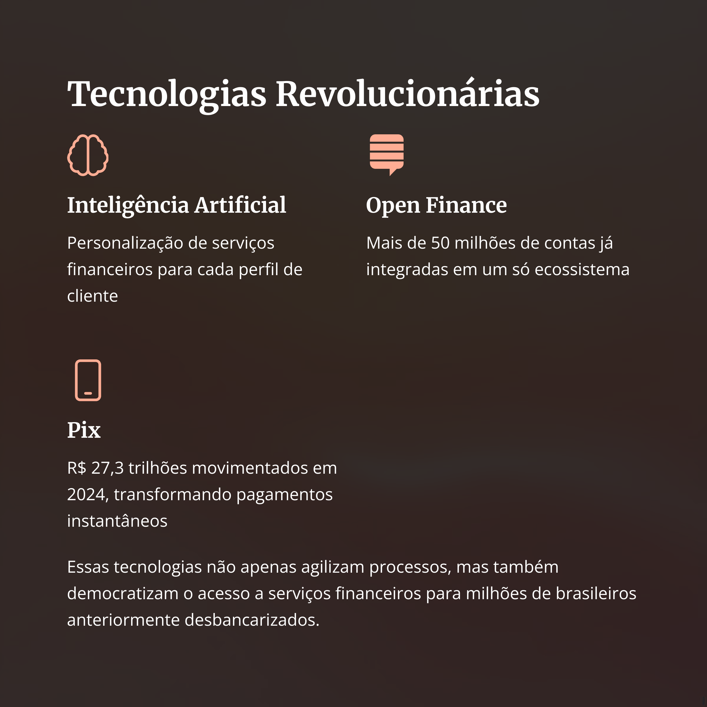 Tecnologias financeiras como IA, Open Finance e Pix revolucionando o setor