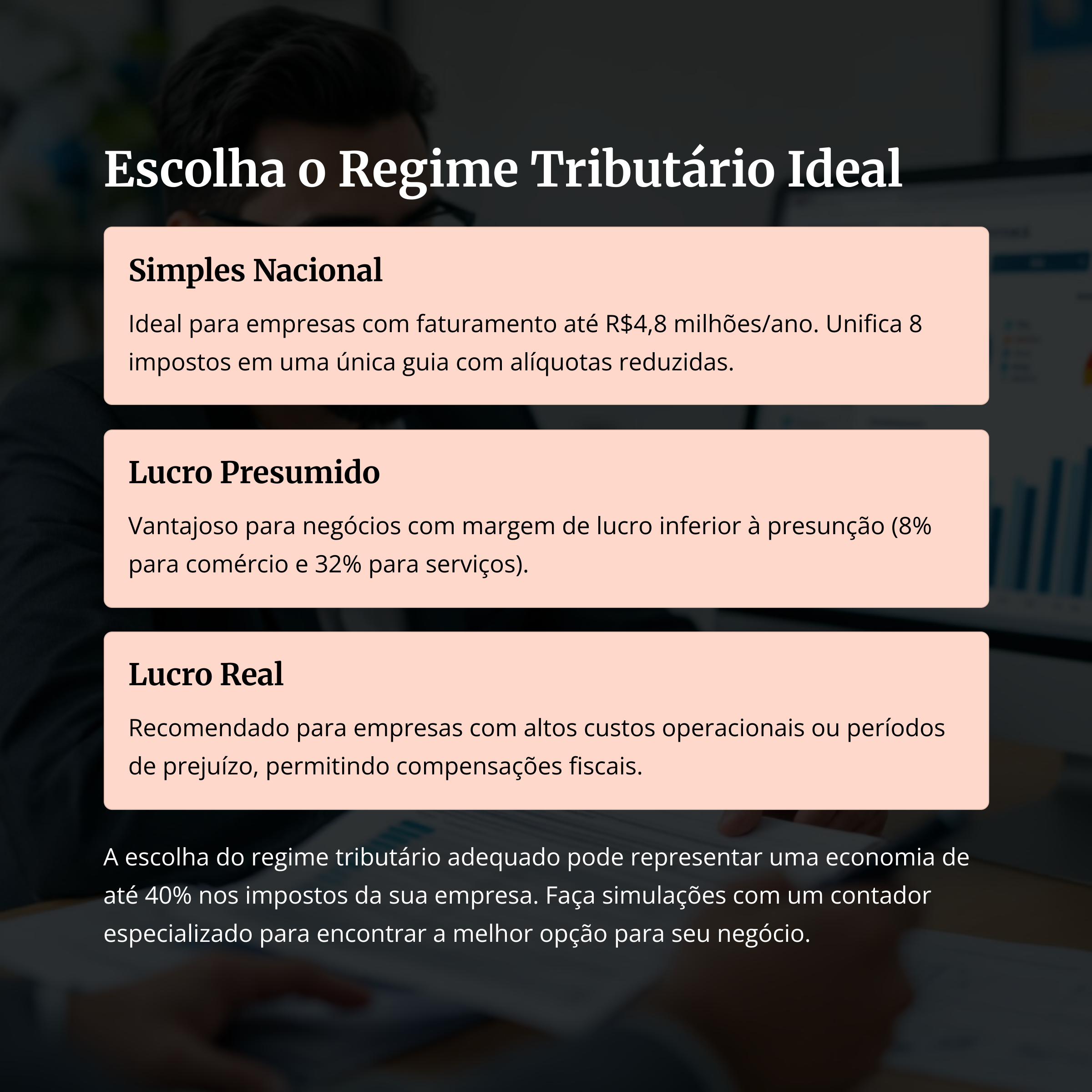 Comparação de regimes tributários: Simples, Presumido e Real