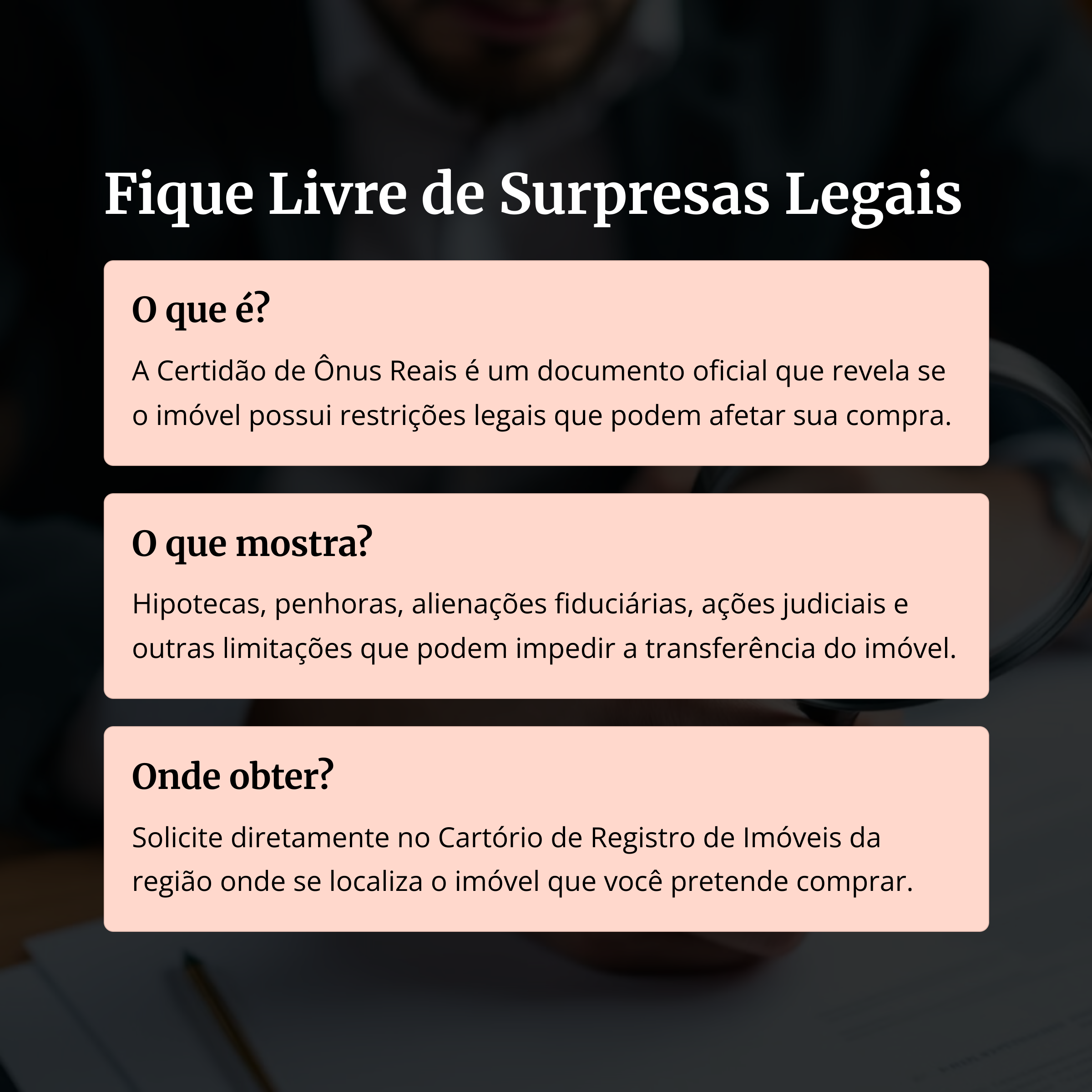 Certidão de ônus reais explicada em tópicos