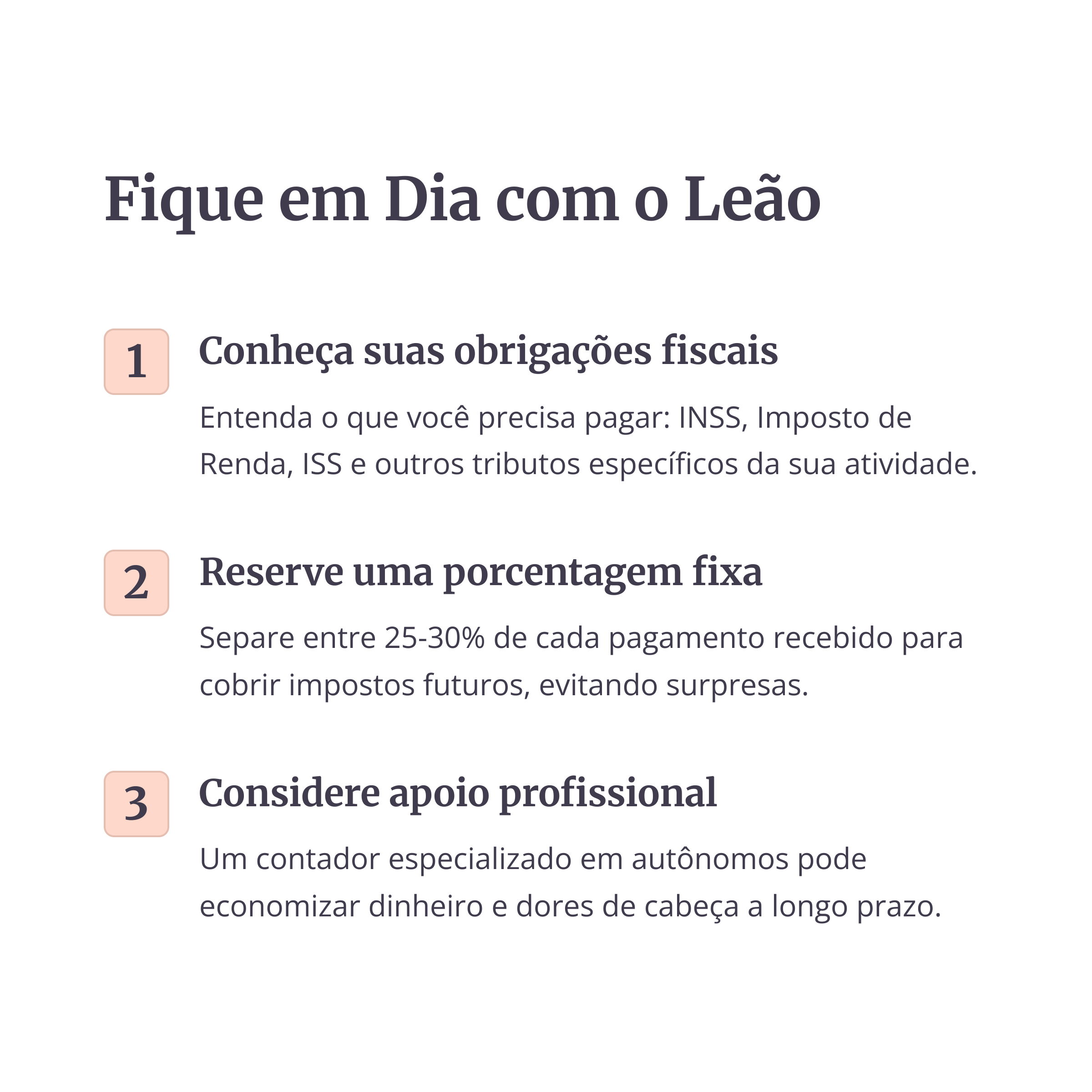 Resumo visual de finanças para autônomos