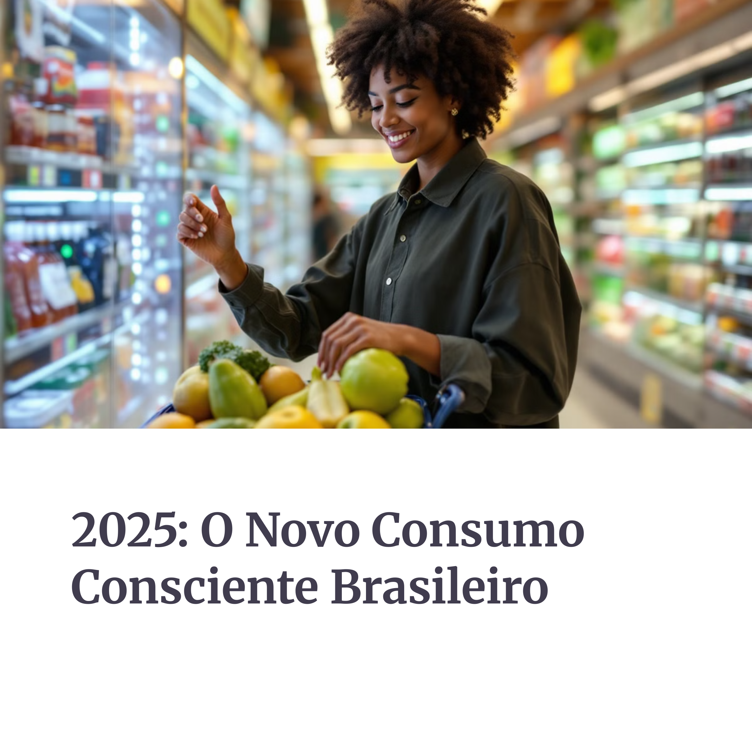 Mulher escolhendo frutas em supermercado