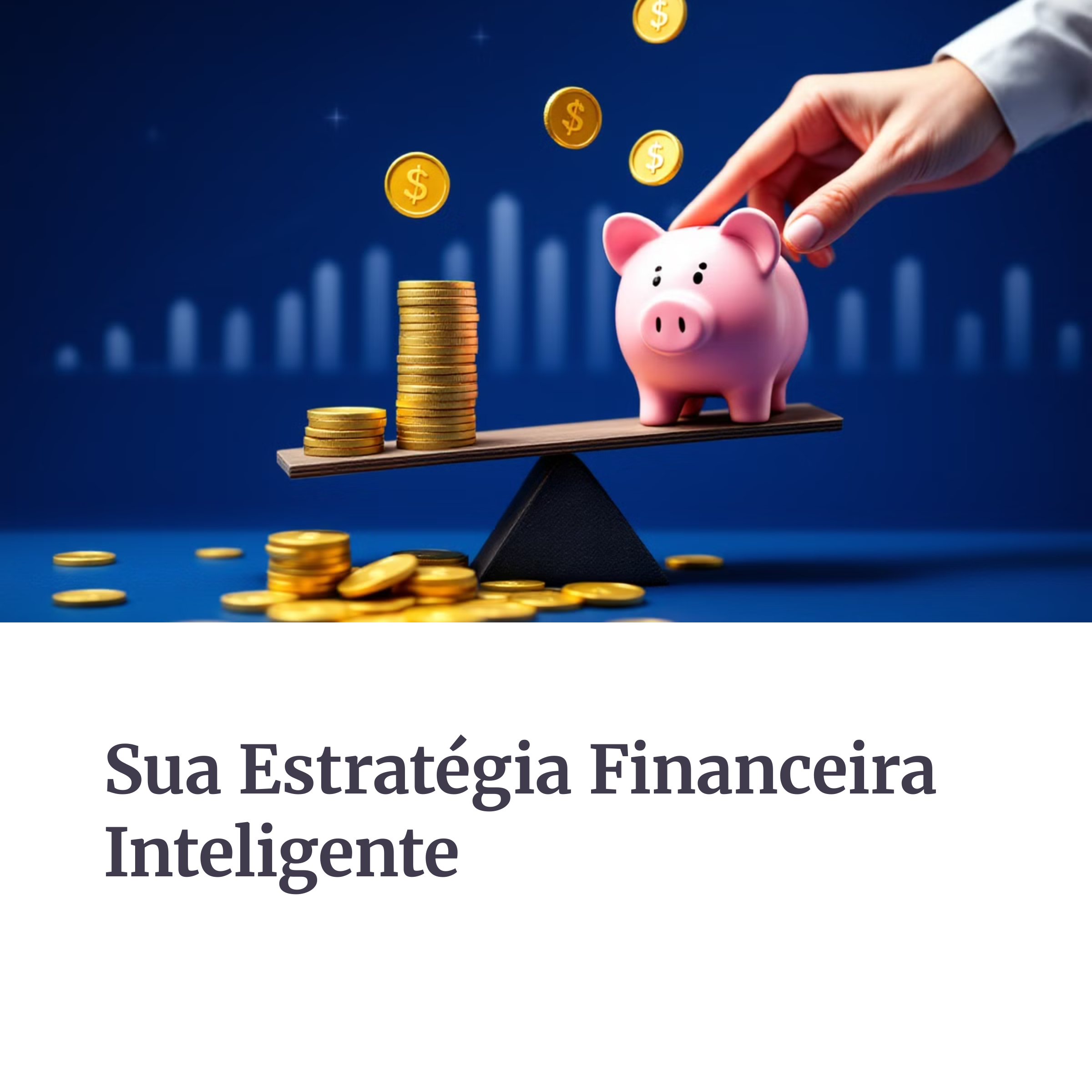 Balança com moedas e cofrinho representando equilíbrio financeiro