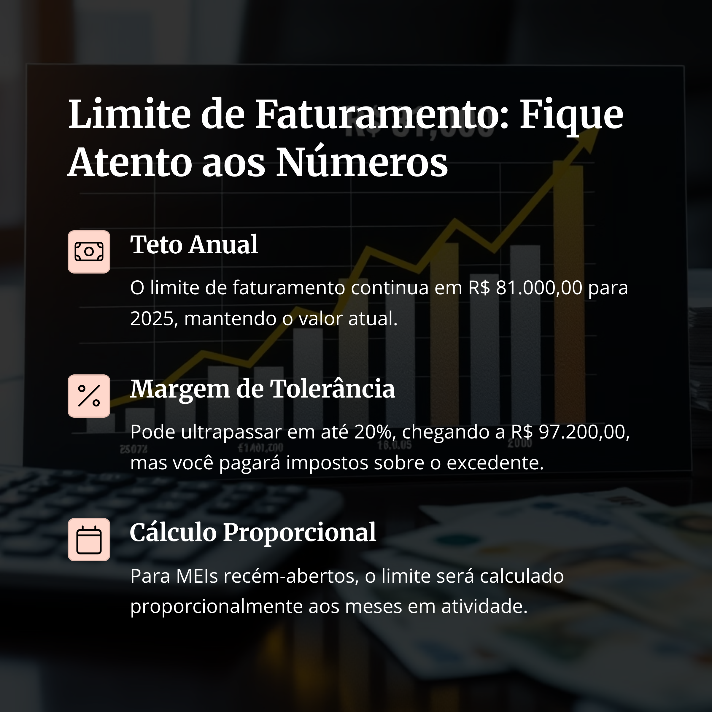 Gráfico explicando o limite de faturamento do MEI com margem de tolerância