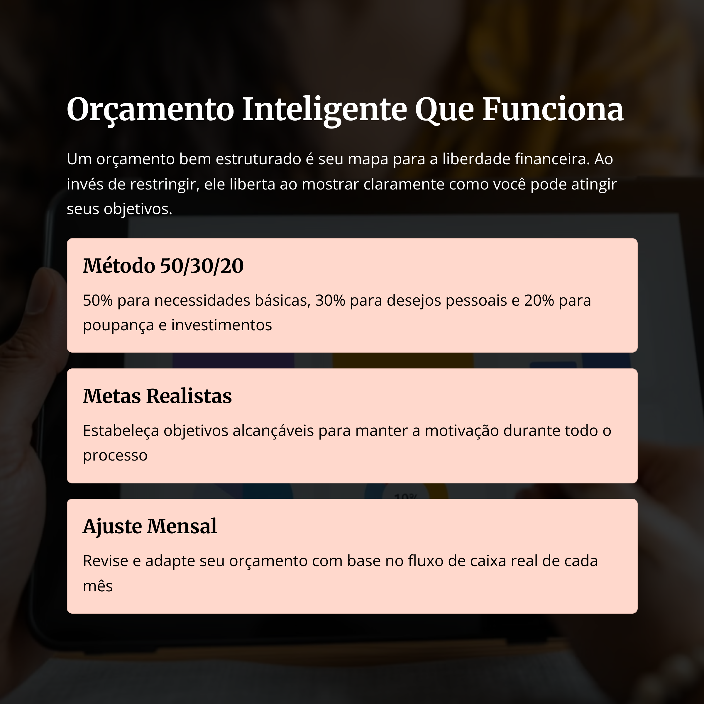 Planejamento de orçamento com método 50/30/20