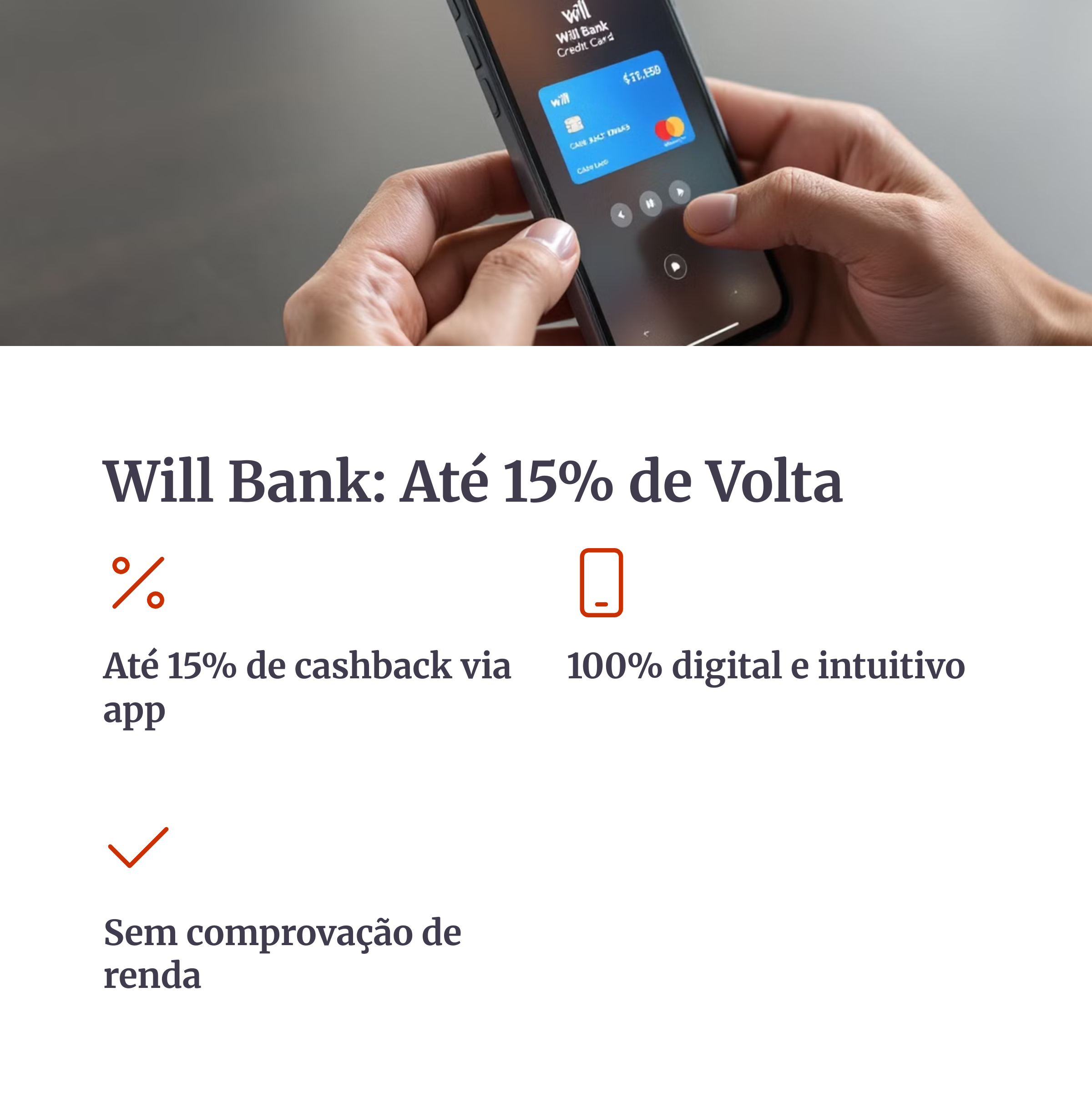 Cartão Will Bank cashback