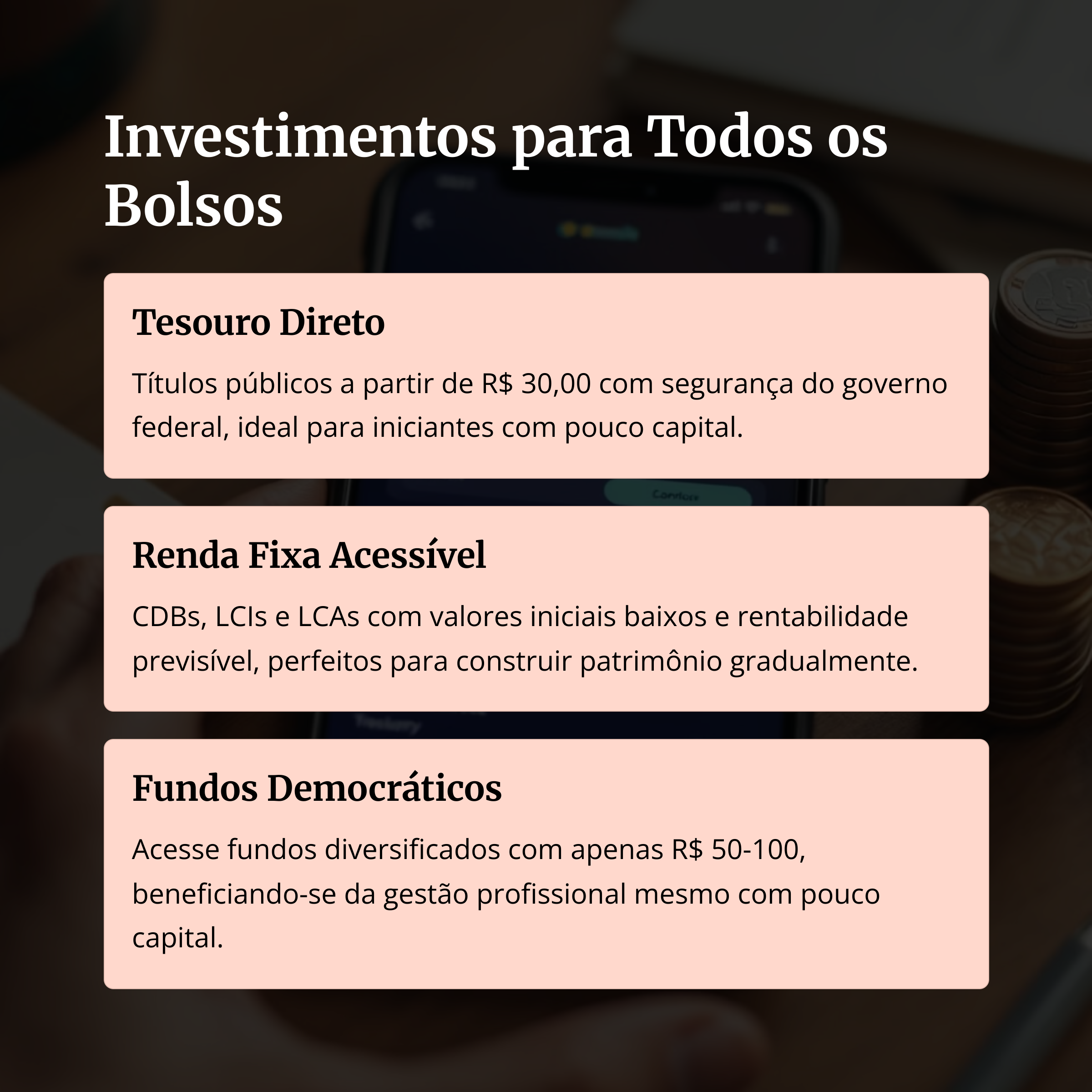 Opções de investimento para diferentes perfis financeiros