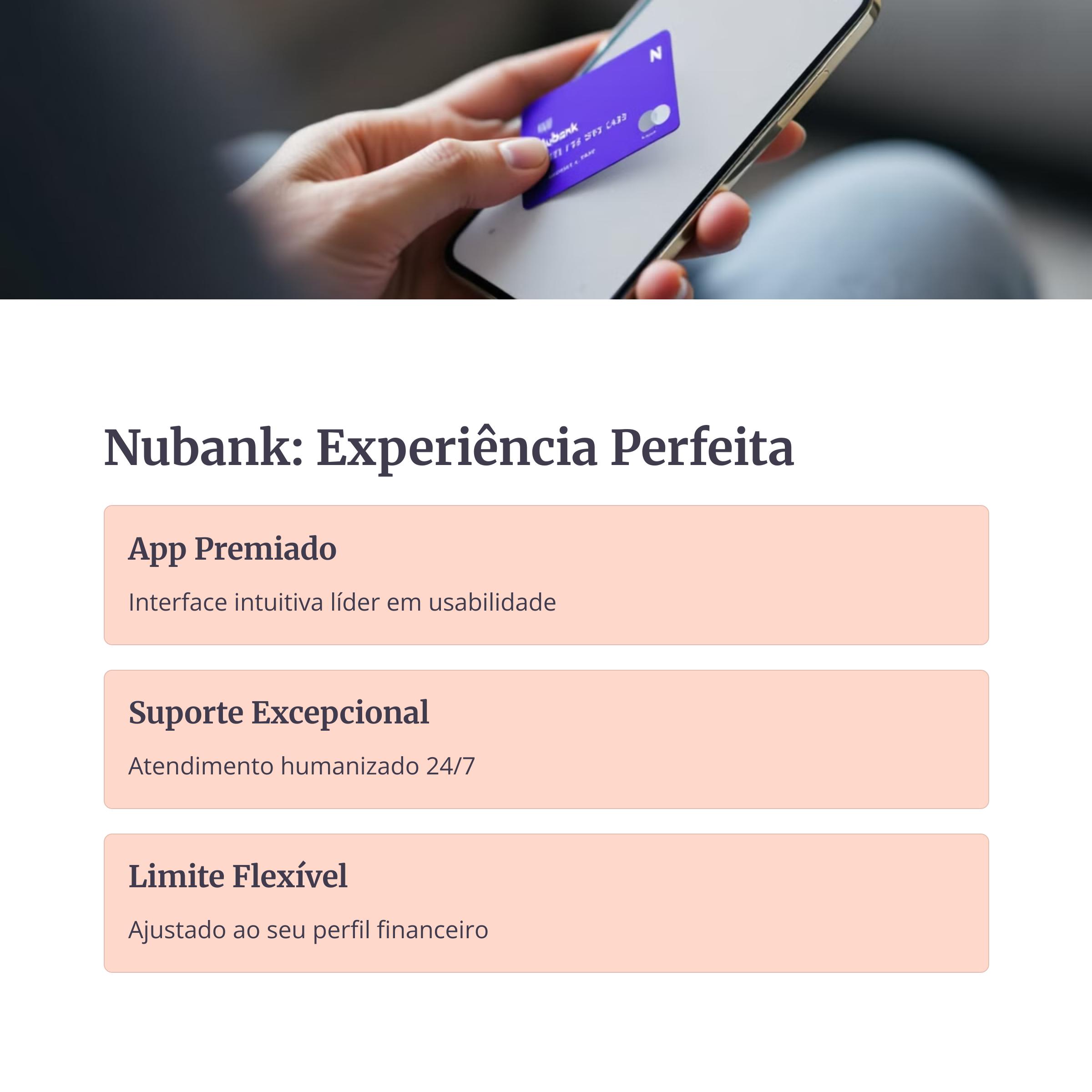 Cartão Nubank experiência