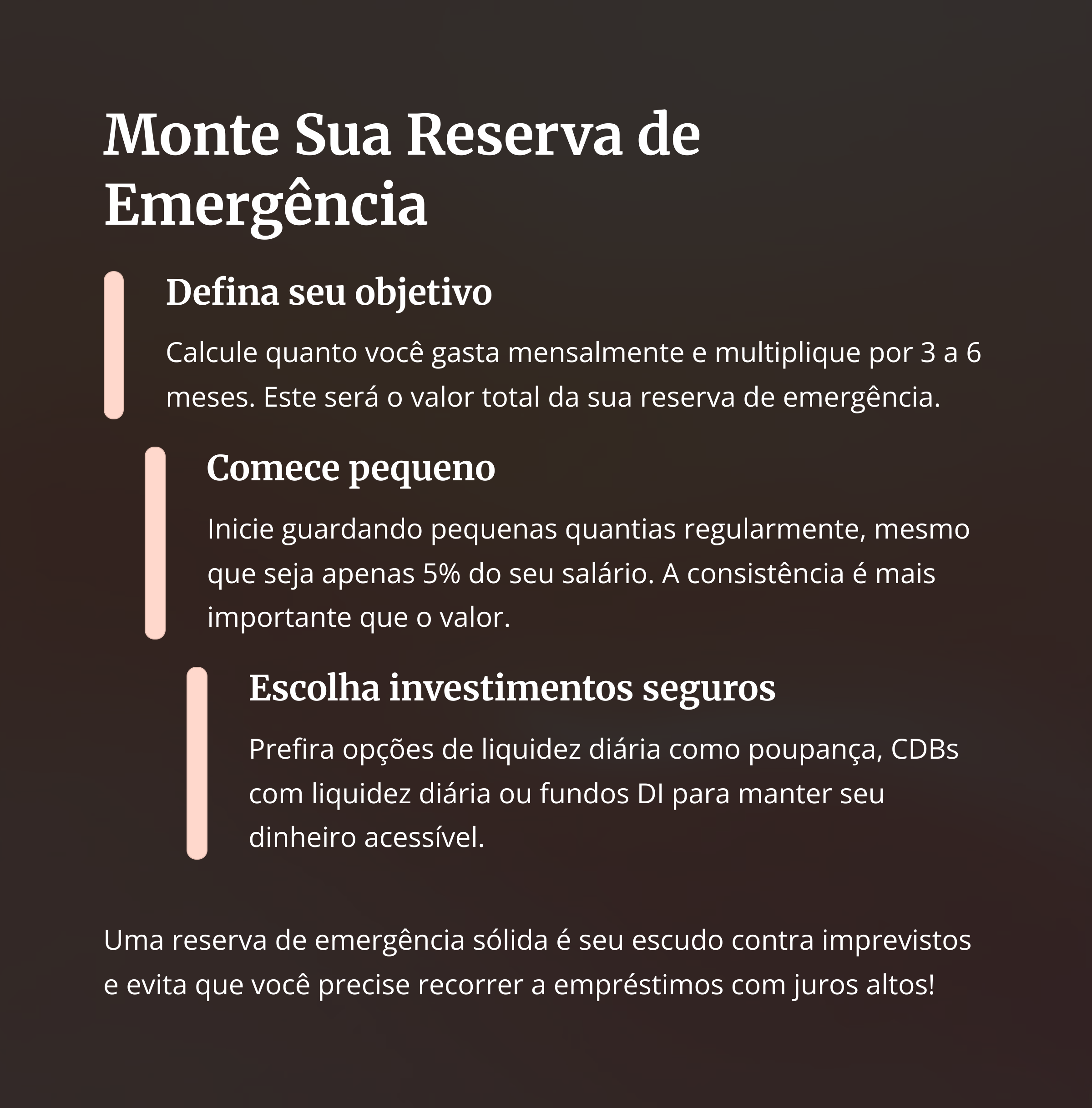 Pessoa planejando reserva de emergência